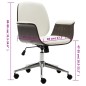 vidaXL Silla de oficina de madera curvada y cuero sintético blanco vidaXL Silla de oficina de madera curvada y cuero sintético blanco