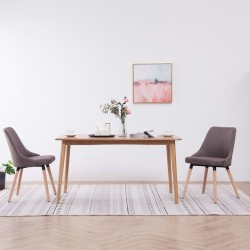 vidaXL Sillas de comedor 2 unidades tela gris taupé