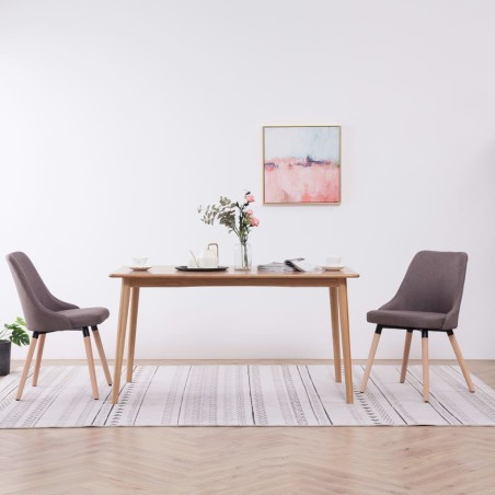 vidaXL Sillas de comedor 2 unidades tela gris taupé