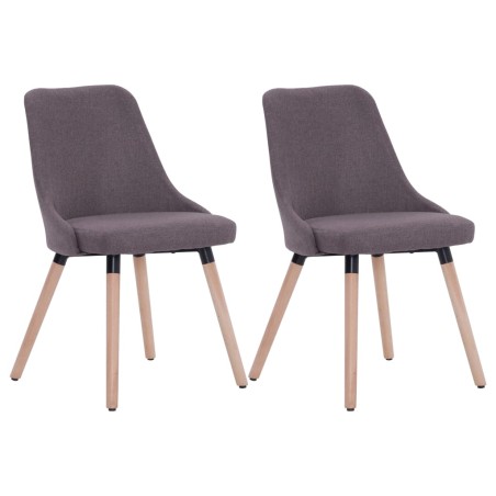 vidaXL Sillas de comedor 2 unidades tela gris taupé