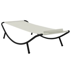 vidaXL Tumbona de acero color crema 200x90 cm
