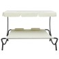 vidaXL Tumbona doble de jardín con toldo y cojines blanco crema vidaXL Tumbona doble de jardín con toldo y cojines blanco crema