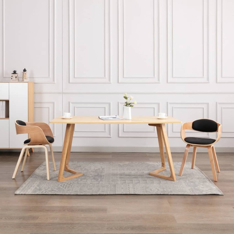 vidaXL Sillas de comedor 2 unidades madera curvada y cuero sintético vidaXL Sillas de comedor 2 unidades madera curvada y cuero sintético