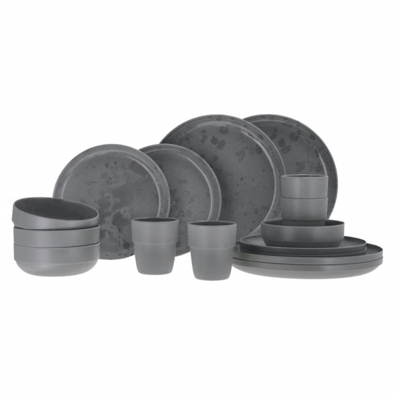 Travellife Vajilla para camping Palma 16 piezas gris oscuro Travellife Vajilla para camping Palma 16 piezas gris oscuro