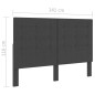 vidaXL Cabecero copetudo de tela gris oscuro 140x200 cm vidaXL Cabecero copetudo de tela gris oscuro 140x200 cm