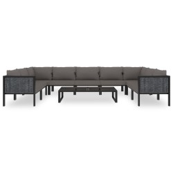 vidaXL Muebles de jardín 10 pzas y cojines ratán sintético antracita
