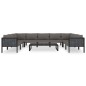 vidaXL Muebles de jardín 10 pzas y cojines ratán sintético antracita vidaXL Muebles de jardín 10 pzas y cojines ratán sintético antracita