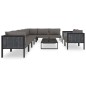 vidaXL Muebles de jardín 10 pzas y cojines ratán sintético antracita vidaXL Muebles de jardín 10 pzas y cojines ratán sintético antracita