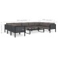vidaXL Muebles de jardín 10 pzas y cojines ratán sintético antracita vidaXL Muebles de jardín 10 pzas y cojines ratán sintético antracita