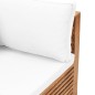 vidaXL Sofá de esquina de jardín cojín color crema madera maciza teca 