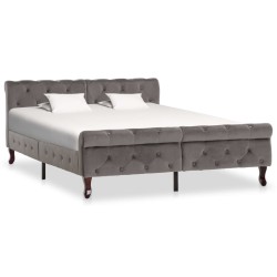 vidaXL Estructura de cama de terciopelo gris 140x200 cm