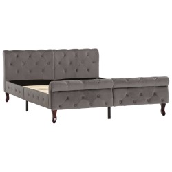 vidaXL Estructura de cama de terciopelo gris 140x200 cm