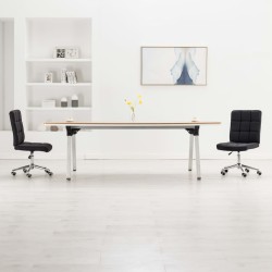 vidaXL Sillas de comedor 2 unidades tela negra