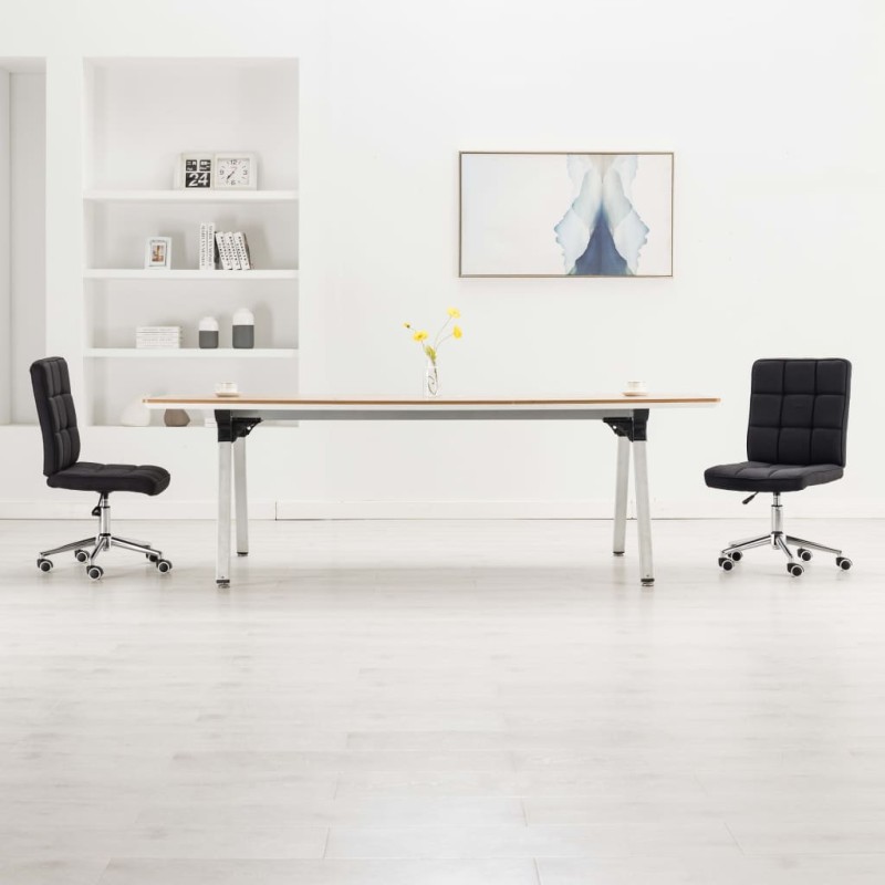 vidaXL Sillas de comedor 2 unidades tela negra vidaXL Sillas de comedor 2 unidades tela negra