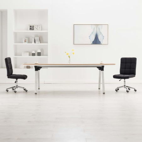 vidaXL Sillas de comedor 2 unidades tela negra