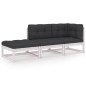 vidaXL Juego de muebles de jardín 3 pzas y cojines madera pino maciza vidaXL Juego de muebles de jardín 3 pzas y cojines madera pino maciza