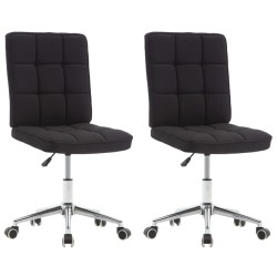 vidaXL Sillas de comedor 2 unidades tela negra
