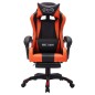 vidaXL Silla gaming con luces LED RGB cuero sintético naranja y negro vidaXL Silla gaming con luces LED RGB cuero sintético naranja y negro