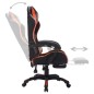 vidaXL Silla gaming con luces LED RGB cuero sintético naranja y negro vidaXL Silla gaming con luces LED RGB cuero sintético naranja y negro
