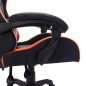 vidaXL Silla gaming con luces LED RGB cuero sintético naranja y negro vidaXL Silla gaming con luces LED RGB cuero sintético naranja y negro