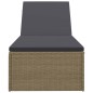 vidaXL Tumbona de ratán sintético marrón y gris oscuro vidaXL Tumbona de ratán sintético marrón y gris oscuro