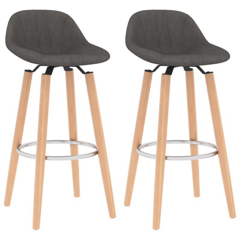 vidaXL Taburetes de cocina 2 unidades tela gris oscuro vidaXL Taburetes de cocina 2 unidades tela gris oscuro