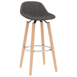 vidaXL Taburetes de cocina 2 unidades tela gris oscuro
