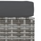 vidaXL Reposapiés de jardín con cojín ratán sintético gris 70x70x30 cm