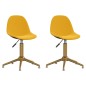 vidaXL Sillas de comedor giratorias 2 uds terciopelo amarillo mostaza