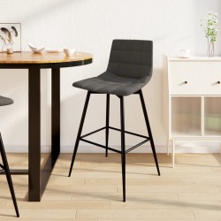vidaXL Taburete de cocina de terciopelo gris oscuro