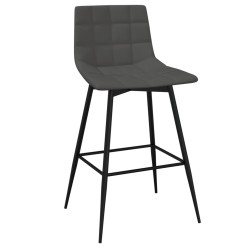 vidaXL Taburete de cocina de terciopelo gris oscuro