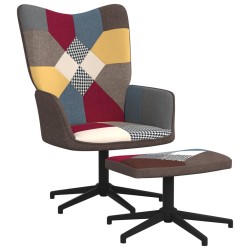 vidaXL Silla de relajación con reposapiés tela patchwork