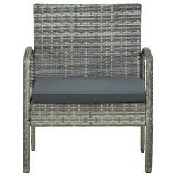 vidaXL Silla de jardín con cojín ratán sintético gris