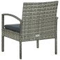 vidaXL Silla de jardín con cojín ratán sintético gris vidaXL Silla de jardín con cojín ratán sintético gris