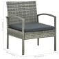 vidaXL Silla de jardín con cojín ratán sintético gris vidaXL Silla de jardín con cojín ratán sintético gris