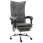 vidaXL Silla de oficina de masaje de cuero sintético gris antracita
