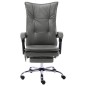 vidaXL Silla de oficina de masaje de cuero sintético gris antracita