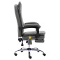 vidaXL Silla de oficina de masaje de cuero sintético gris antracita