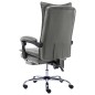 vidaXL Silla de oficina de masaje de cuero sintético gris antracita