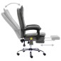 vidaXL Silla de oficina de masaje de cuero sintético gris antracita