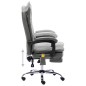 vidaXL Silla de oficina de masaje de cuero sintético gris antracita