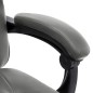 vidaXL Silla de oficina de masaje de cuero sintético gris antracita