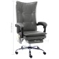 vidaXL Silla de oficina de masaje de cuero sintético gris antracita