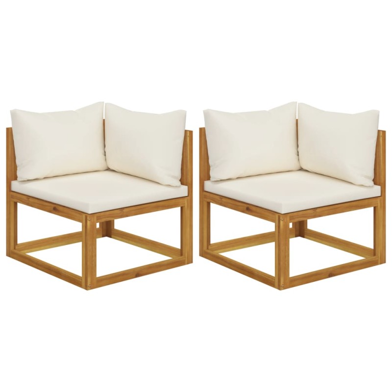 vidaXL Sofás de esquina modulares 2 uds con cojines tela blanco crema vidaXL Sofás de esquina modulares 2 uds con cojines tela blanco crema