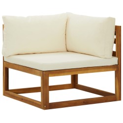 vidaXL Sofás de esquina modulares 2 uds con cojines tela blanco crema