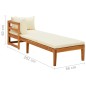 vidaXL Tumbona 1 reposabrazos con cojines crema madera maciza acacia vidaXL Tumbona 1 reposabrazos con cojines crema madera maciza acacia