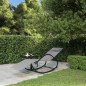 vidaXL Tumbona mecedora de acero y textilene gris vidaXL Tumbona mecedora de acero y textilene gris