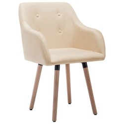 vidaXL Sillas de comedor 2 unidades tela color crema