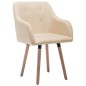 vidaXL Sillas de comedor 2 unidades tela color crema vidaXL Sillas de comedor 2 unidades tela color crema