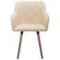 vidaXL Sillas de comedor 2 unidades tela color crema vidaXL Sillas de comedor 2 unidades tela color crema